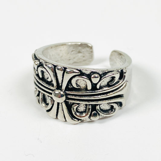 Vintage Adjustable Antique Feature Ring Silver