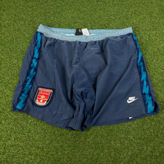 90s Nike Arsenal Football Shorts Blue XL