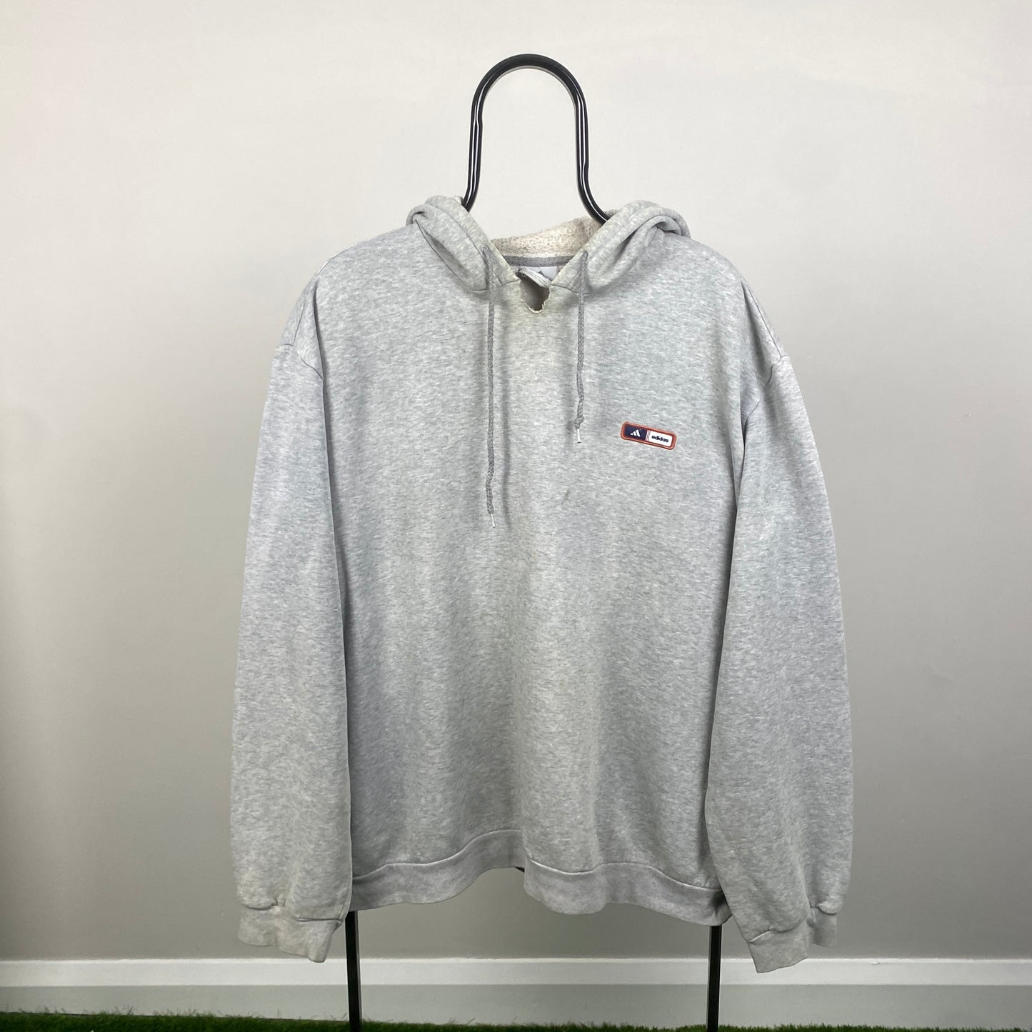 00s Adidas Hoodie Grey Large