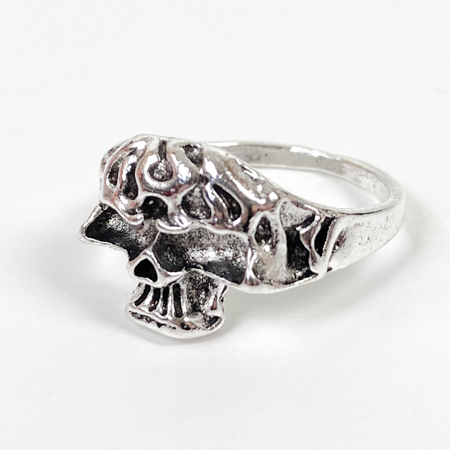 Retro Vintage Skull Ring Silver