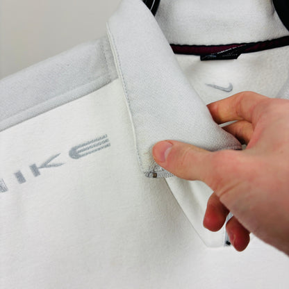 90s Nike 1/4 Zip Sweatshirt White XL