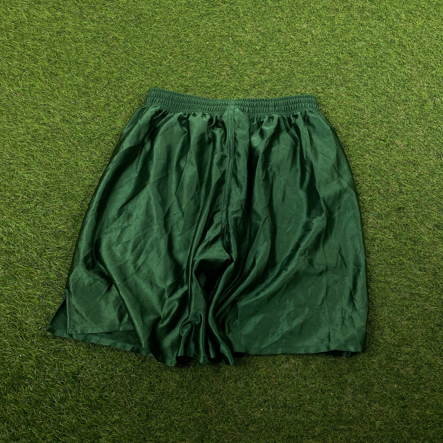Retro Mizuno Nylon Football Shorts Green Large