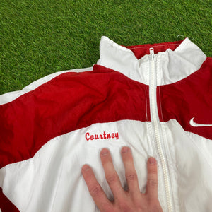 90s Nike Windbreaker Jacket + Joggers Set White Medium
