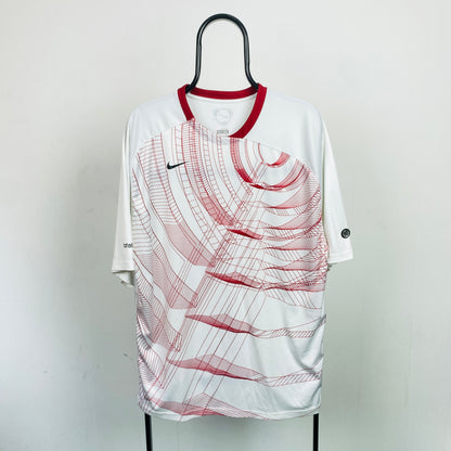 00s Nike T90 Football Shirt T-Shirt White XL