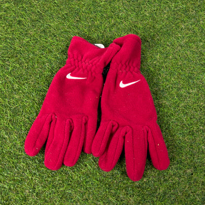 90s Nike Fleece Gloves Red