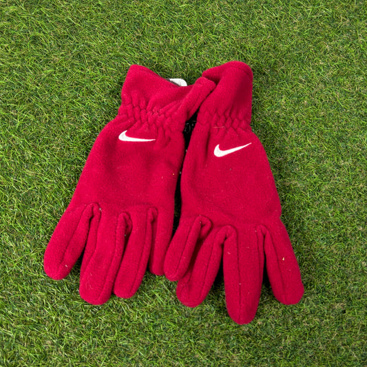 90s Nike Fleece Gloves Red