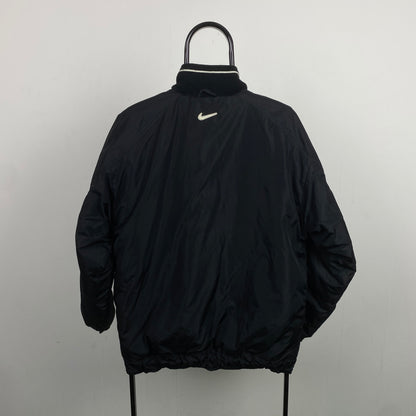 90s Nike Reversible Puffer Jacket Black White Medium