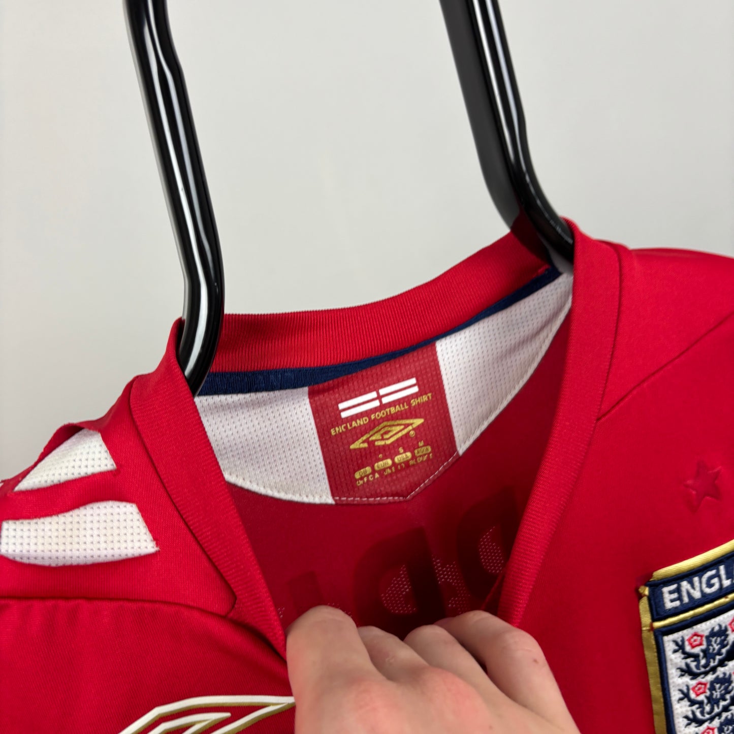 00s Umbro England Carrick Football Shirt T-Shirt Red Small