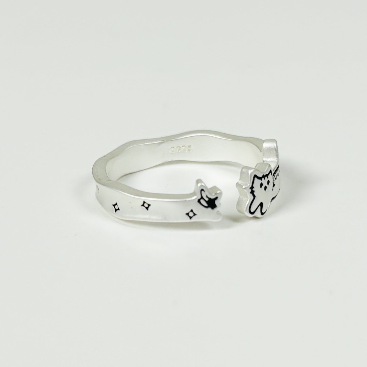 Dainty Cat Ring Silver