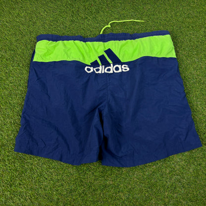 90s Adidas Swim Shorts Blue Medium