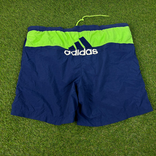 90s Adidas Swim Shorts Blue Medium