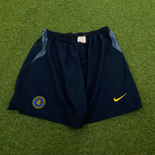 00s Nike Inter Milan Football Shorts Blue Large