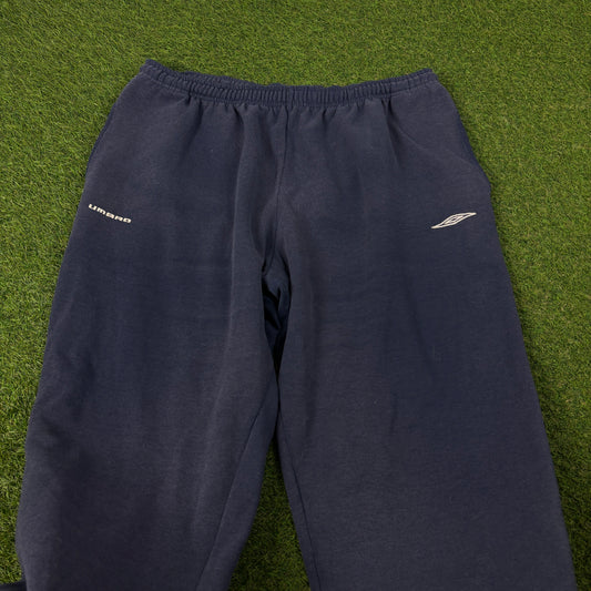 00s Umbro Wide Leg Joggers Blue XXL