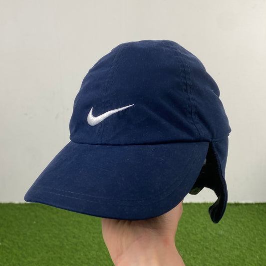 00s Nike Fleece Ear Flap Hat Blue