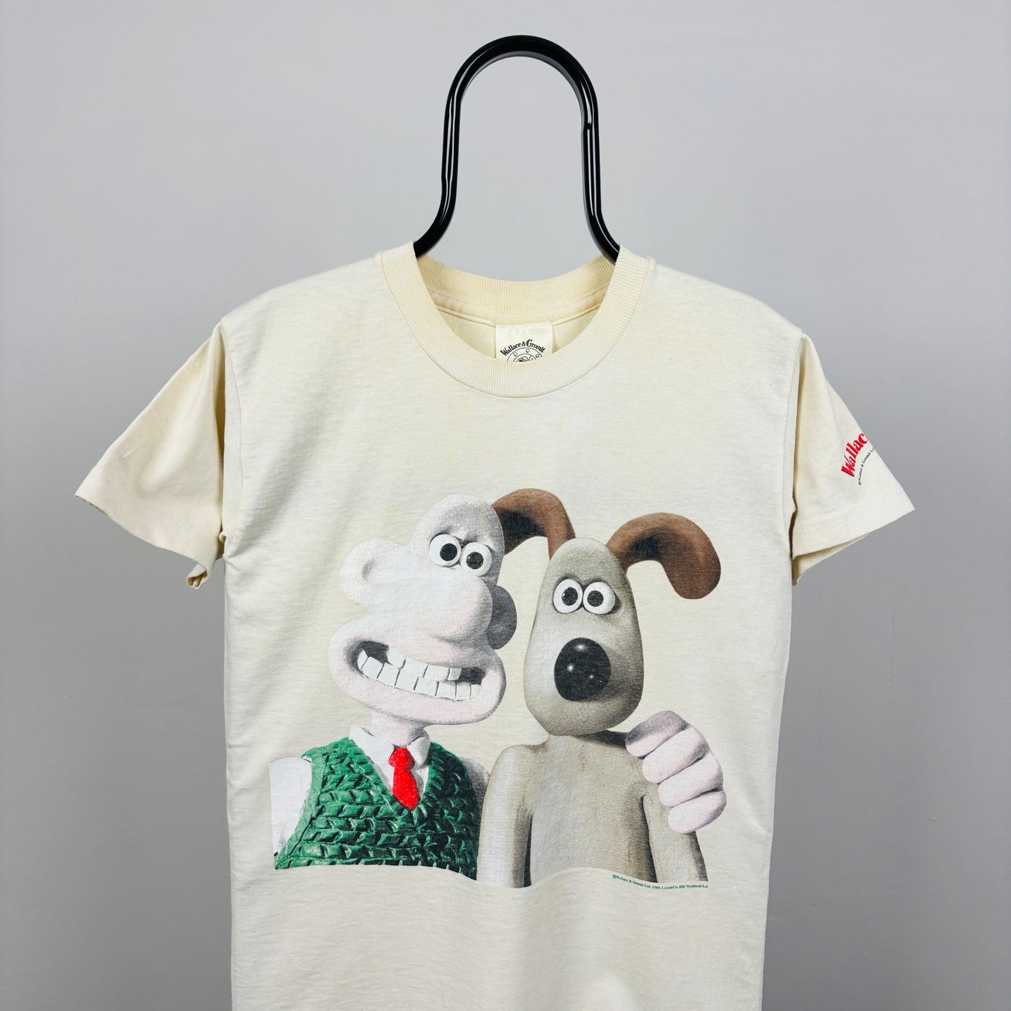 90s Wallace & Gromit T-Shirt Brown Small