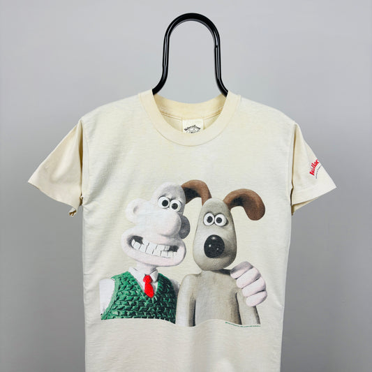 90s Wallace & Gromit T-Shirt Brown Small