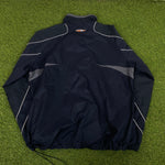 90s Nike Piping Tracksuit Set Jacket + Joggers Blue XL