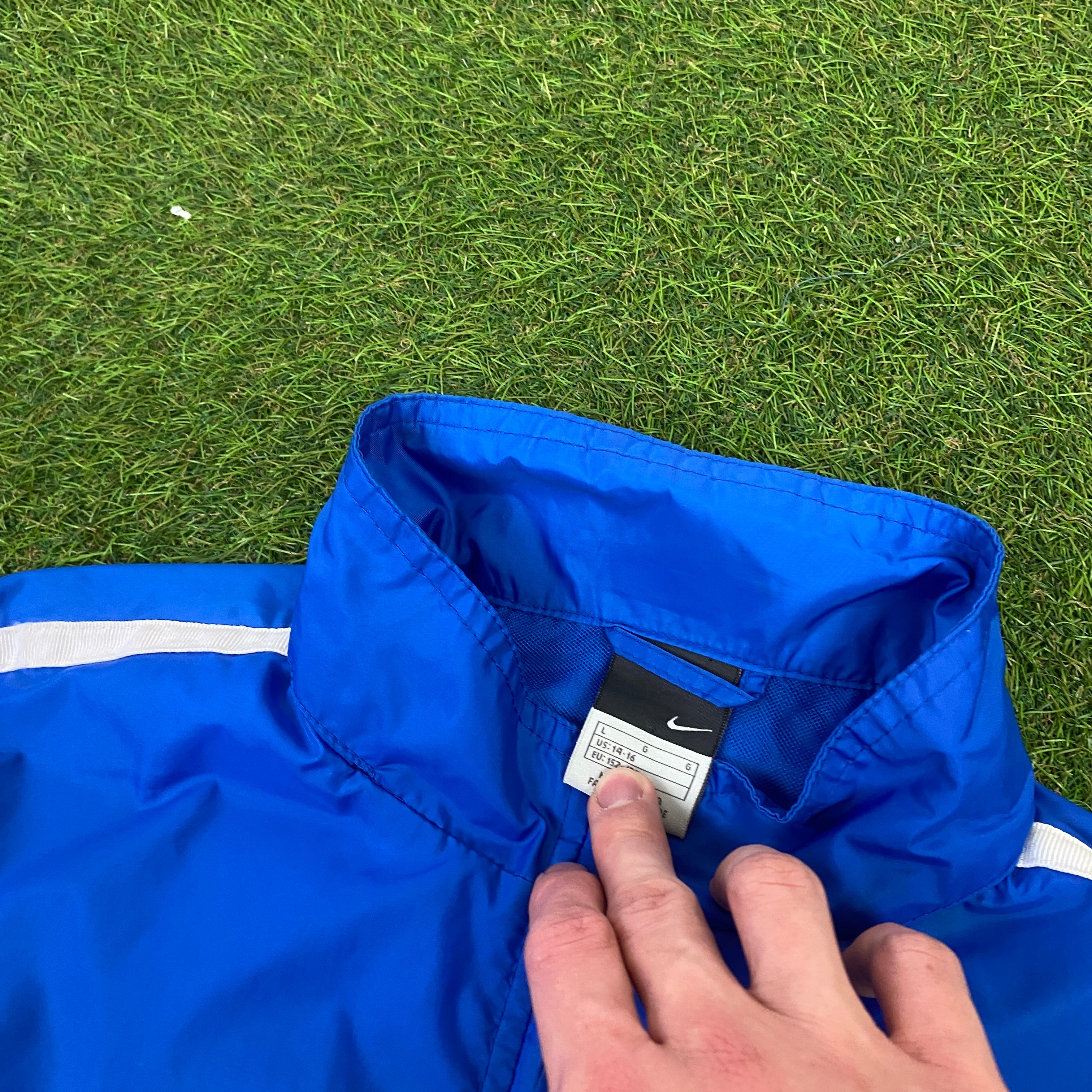 00s Nike Windbreaker Jacket + Joggers Set Blue XS