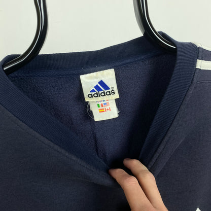 90s Adidas Sweatshirt Blue Large