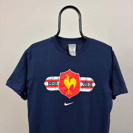 00s Nike France Rugby T-Shirt Blue Medium