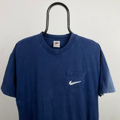 90s Nike Pocket T-Shirt Blue Large