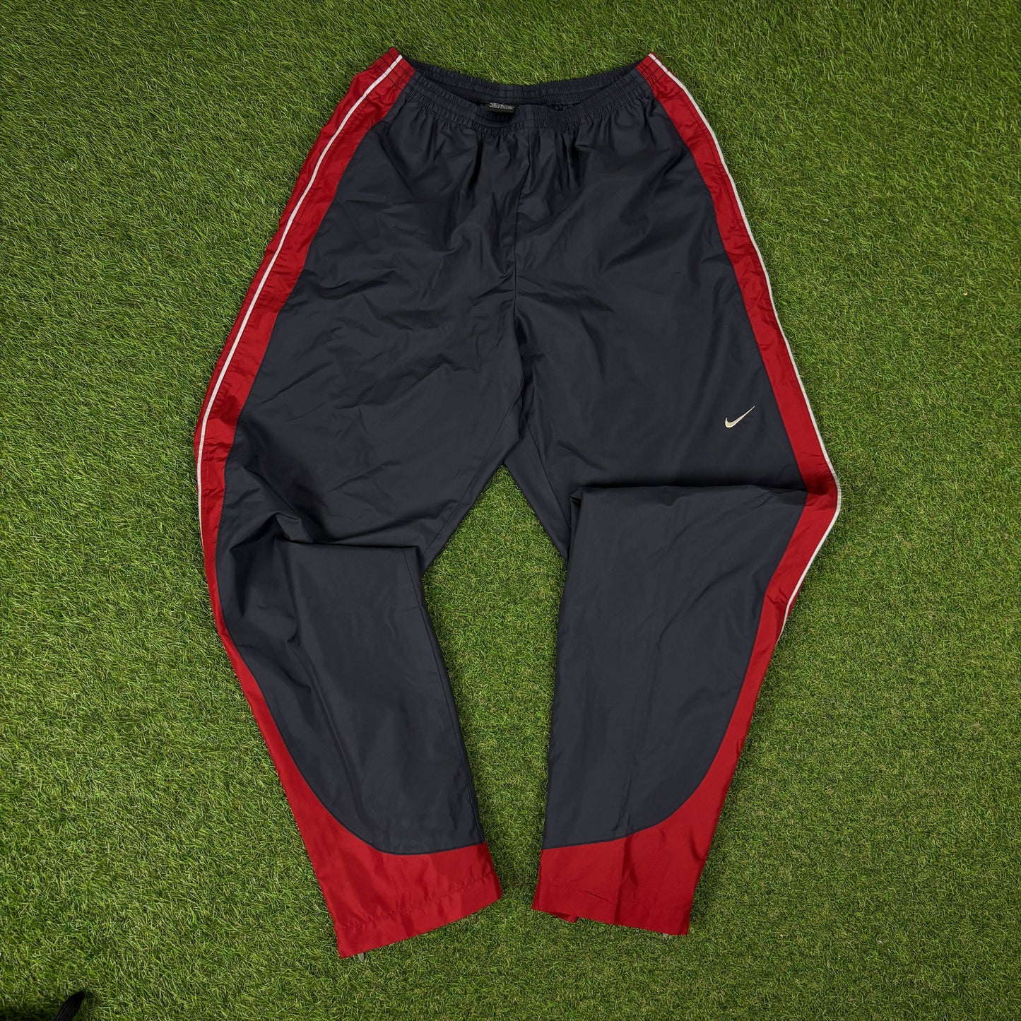 90s Nike Reflective Windbreaker Jacket + Joggers Set Blue Medium