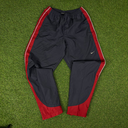 90s Nike Reflective Windbreaker Jacket + Joggers Set Blue Medium