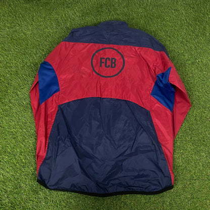 90s Nike Barcelona Windbreaker Jacket + Joggers Set Blue Small