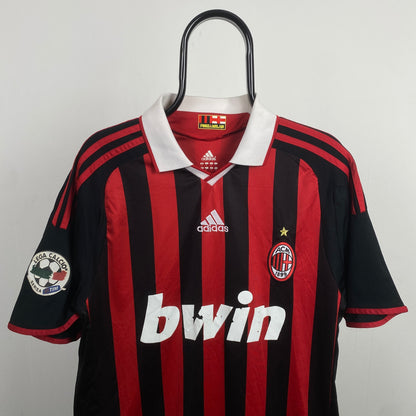 00s Adidas AC Milan Nomura Football T-Shirt Red Large