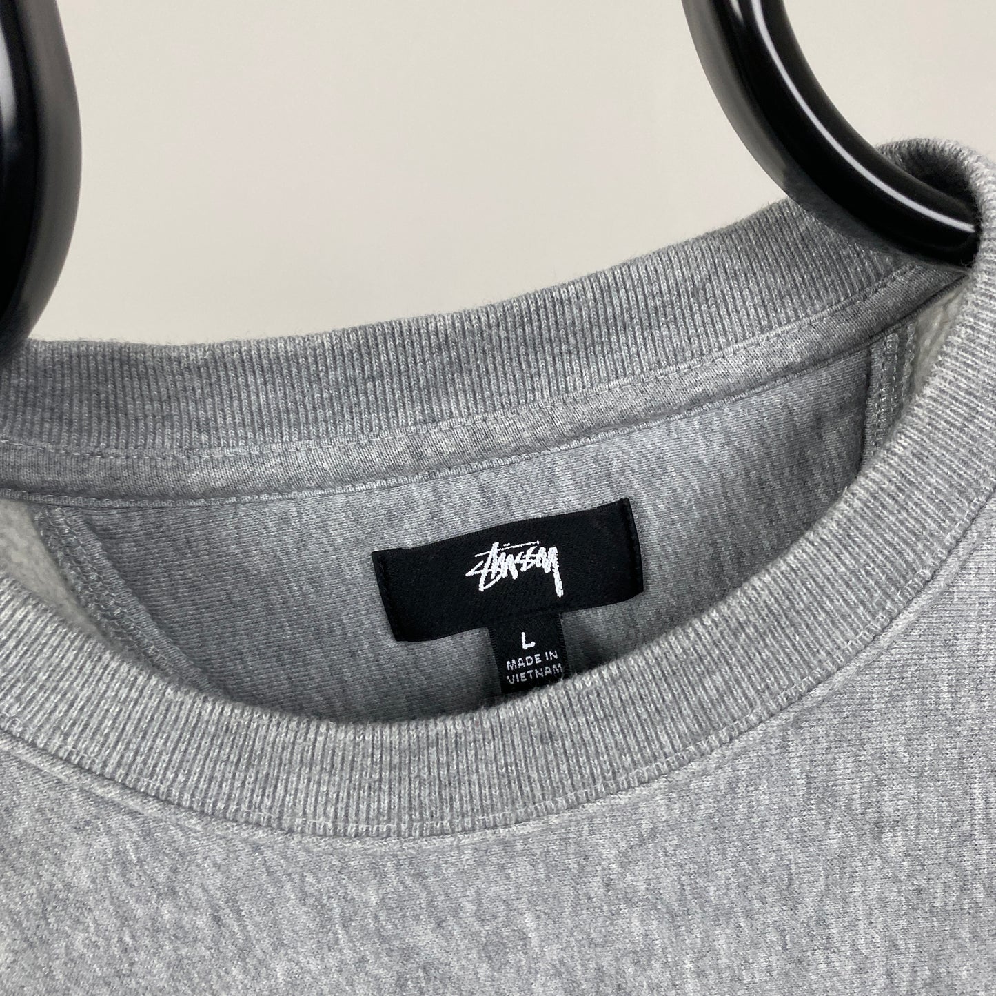 Retro 00s Stussy Sweatshirt Grey Large