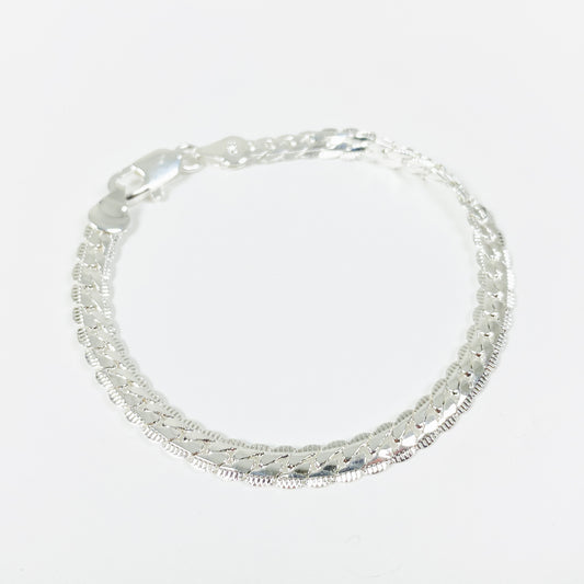 Vintage Baguette Bracelet Chain .925 Silver