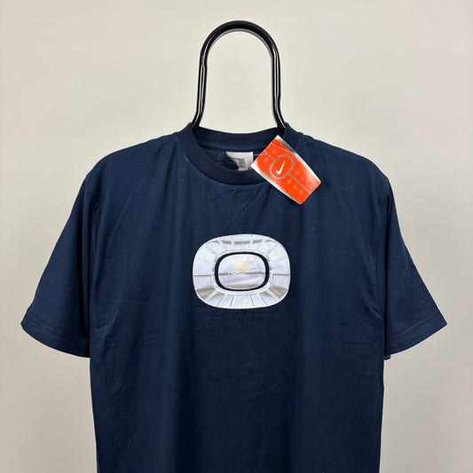 00s Nike Metallic Logo T-Shirt Blue Medium