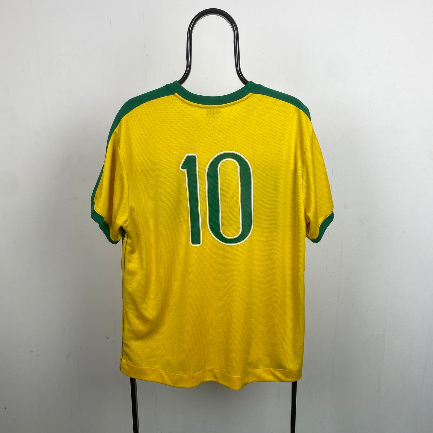 00s Nike Brazil Football Shirt T-Shirt Yellow Large