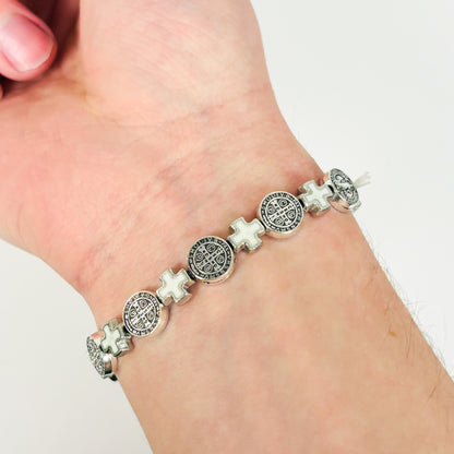 Vintage Jesus Bracelet Silver