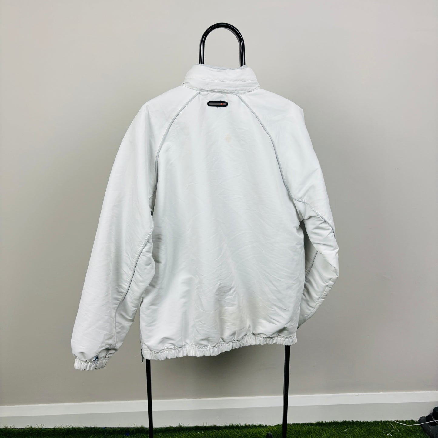 00s Nike Piping Windbreaker Jacket Grey Large