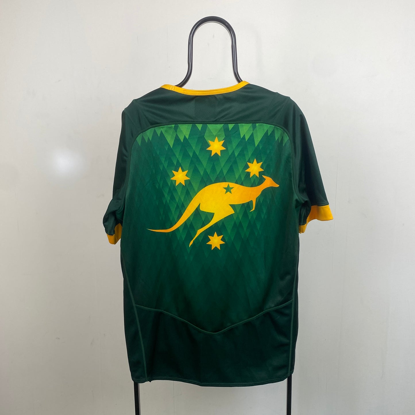 Retro Canterbury Australia Rugby Shirt T-Shirt Yellow Large