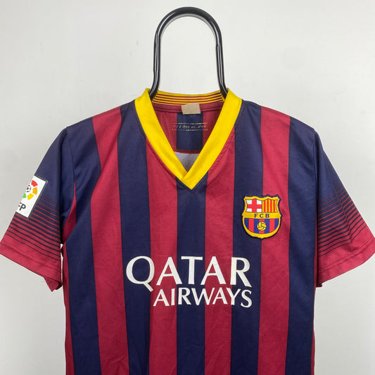 Retro Barcelona Fan Store Football Shirt T-Shirt Red Large