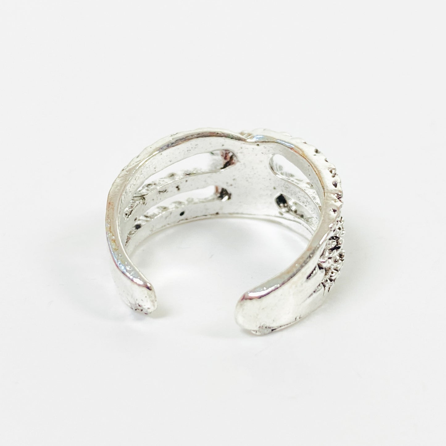 Retro Adjustable Twin Snake Ring Silver