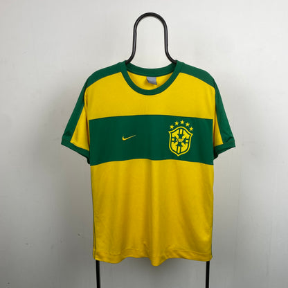 00s Nike Brazil Football Shirt T-Shirt Yellow Large