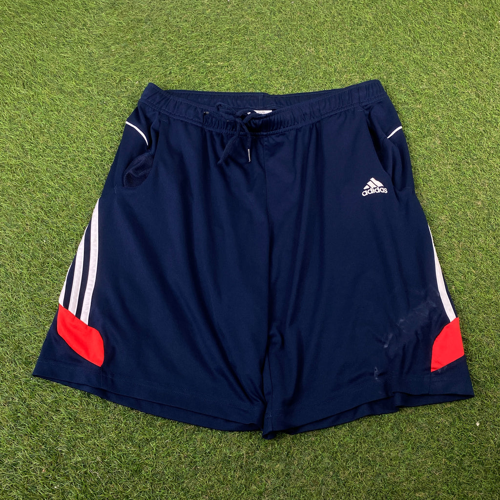 00s Adidas Nylon Football Shorts Blue XL
