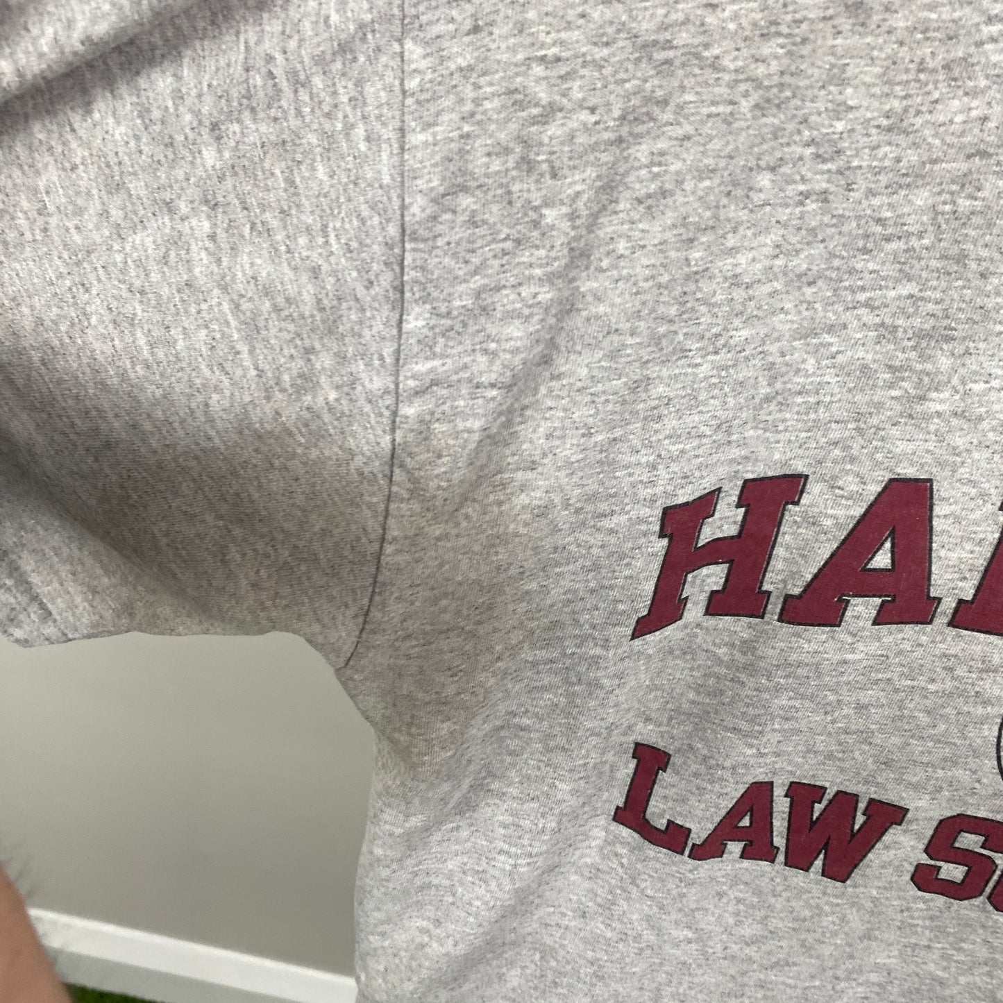 Retro Champion Harvard Law T-Shirt Grey Medium