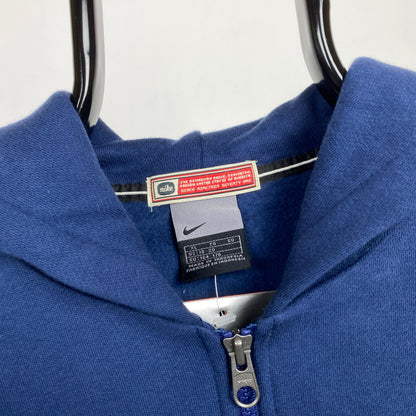 00s Nike Zip Hoodie Blue Small