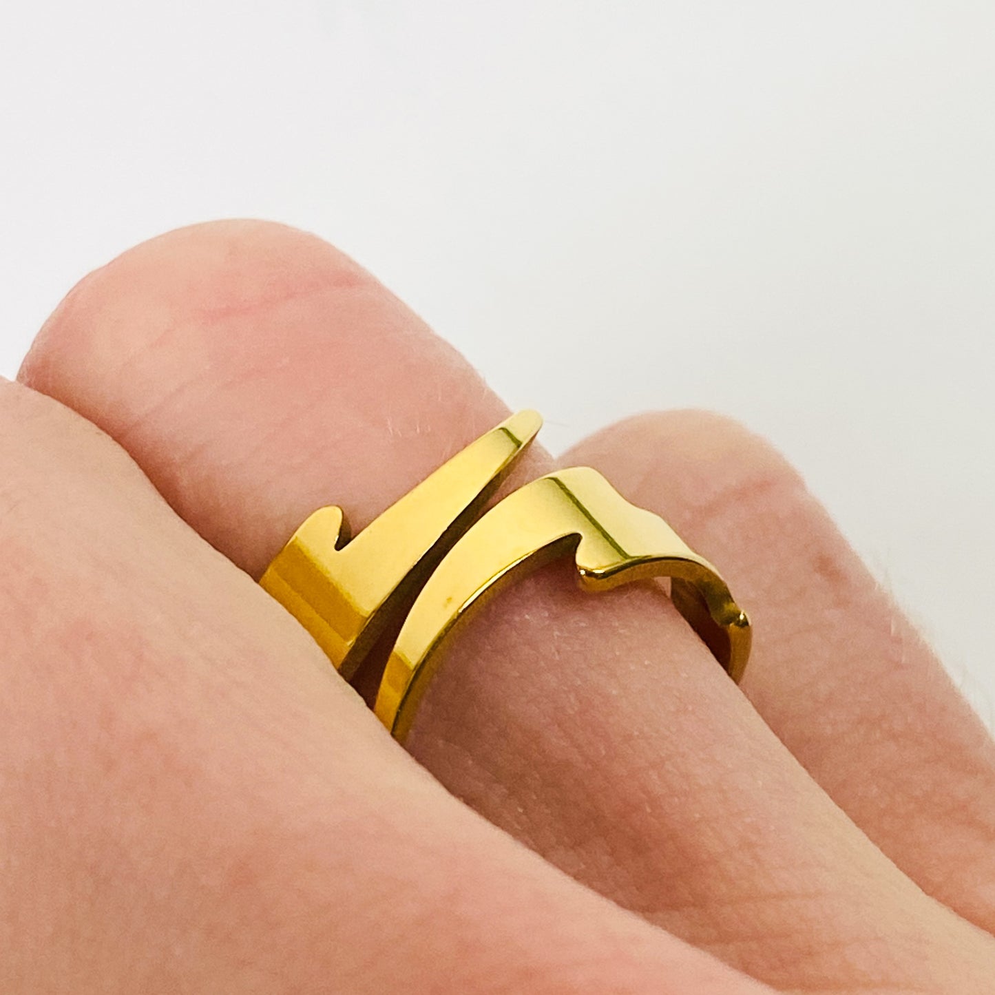 Retro Vintage Lightning Ring Gold