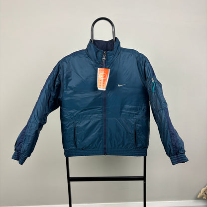 00s Nike Reversible Puffer Jacket Blue XS