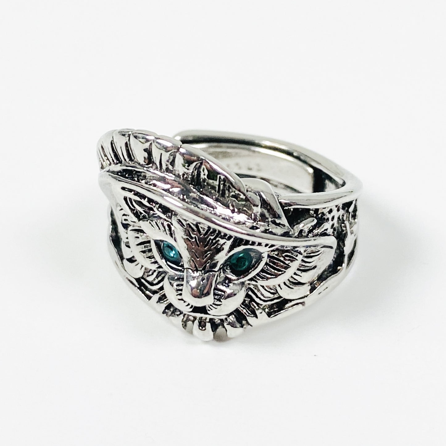 Vintage Adjustable Cat Ring Silver