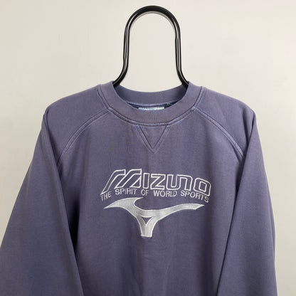 Retro Mizuno Sweatshirt Blue Large