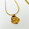 Retro Owl Stamp Necklace Chain Gold