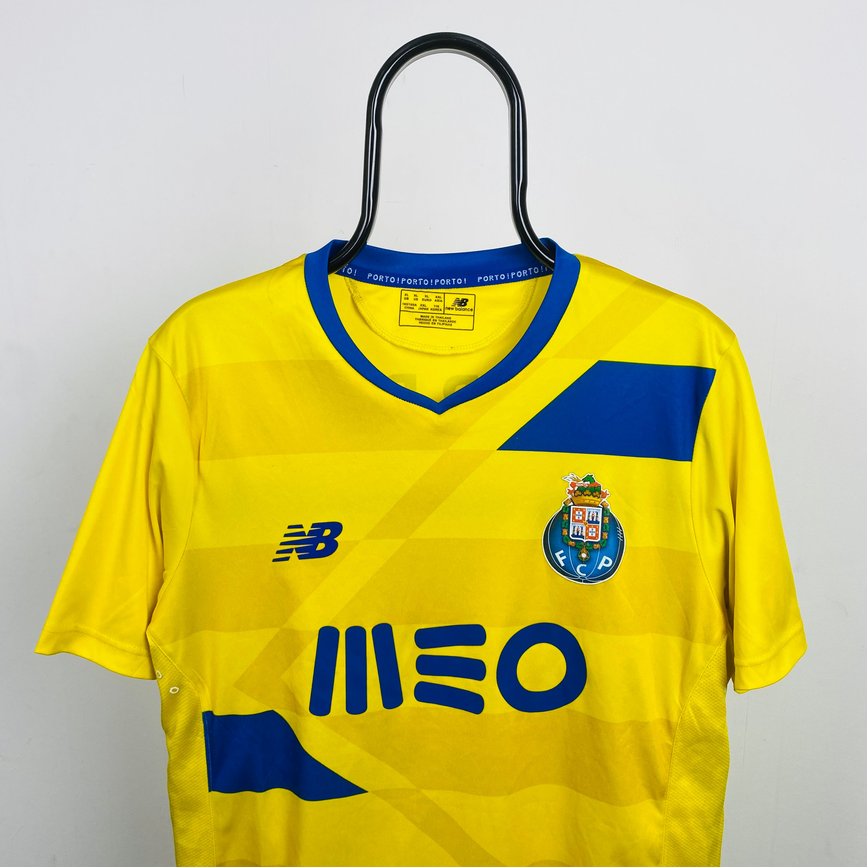 Retro New Balance Porto Football Shirt T-Shirt Yellow XL