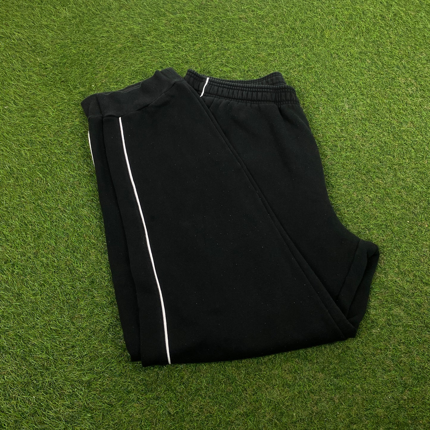 00s Adidas Cotton Piping Joggers Black Large