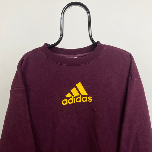 90s Adidas Sweatshirt Red Medium